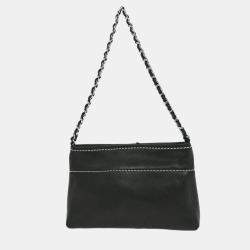 Pre Owned Chanel Black Lambskin Pouch Handbag