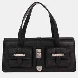 Pre Owned Chanel Black Calfskin Handbag