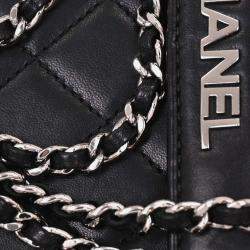 Pre Owned Chanel Black Lambskin Delivery Cutout 2way Handbag