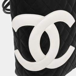 Pre Owned Chanel Black Calfskin Cambon Ligne Tote Handbag