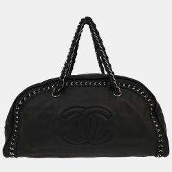 Pre Owned Chanel Black Calfskin Luxury Line Bowling Bag