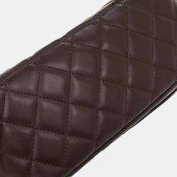 Pre Owned Chanel Brown Calfskin Cambon Ligne Bowling Bag