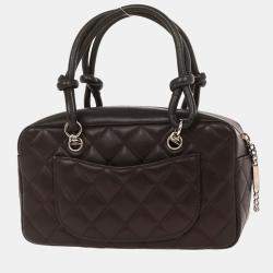 Pre Owned Chanel Brown Calfskin Cambon Ligne Bowling Bag
