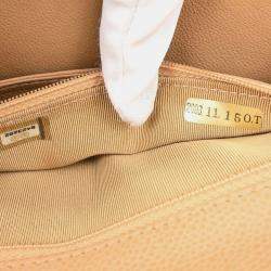 Pre Owned Chanel Beige Calfskin Top Handle Handbag