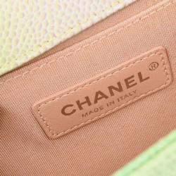 Pre Owned Boy Chanel Pastel Color Calfskin Medium Shoulder Bag