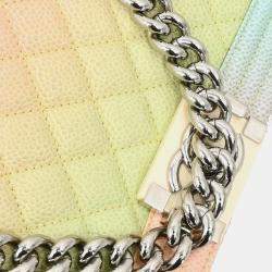 Pre Owned Boy Chanel Pastel Color Calfskin Medium Shoulder Bag