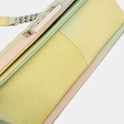 Pre Owned Boy Chanel Pastel Color Calfskin Medium Shoulder Bag