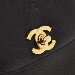 Pre Owned Chanel Black Calfskin Handbag