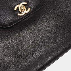 Pre Owned Chanel Black Calfskin Handbag