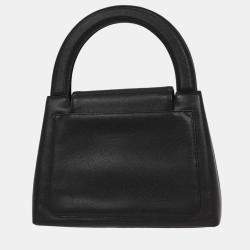Pre Owned Chanel Black Calfskin Handbag