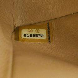 Pre Owned Chanel Beige Calfskin Small Classic Double Flap Shoulder Bag