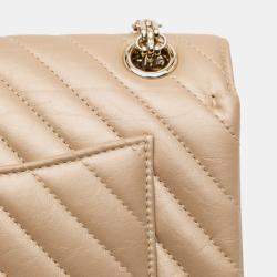 Pre Owned Chanel Gold Reissue 2.55 Chevron Quilted Metallic Calfskin Single Flap 224