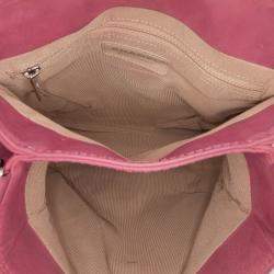 Pre Owned Chanel Pink Mini Quilted Nubuck Trianon Messenger Flap