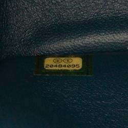 Pre Owned Chanel Blue Jumbo Classic Iridescent Caviar Double Flap