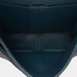 Pre Owned Chanel Blue Jumbo Classic Iridescent Caviar Double Flap
