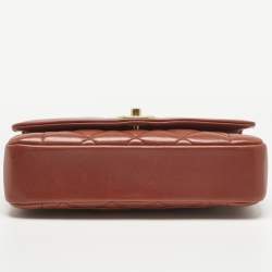 Pre Owned Chanel Brick Brown Quilted Leather Diana Flap Bag