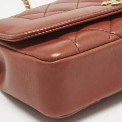 Pre Owned Chanel Brick Brown Quilted Leather Diana Flap Bag