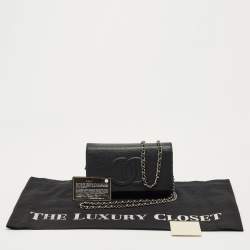 Pre Owned Chanel Black Caviar Leather CC WOC Bag