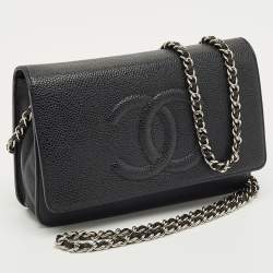 Pre Owned Chanel Black Caviar Leather CC WOC Bag