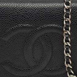 Pre Owned Chanel Black Caviar Leather CC WOC Bag