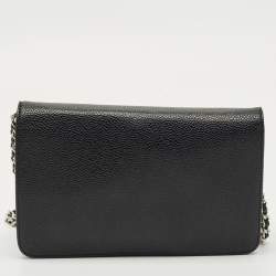 Pre Owned Chanel Black Caviar Leather CC WOC Bag