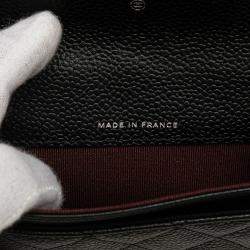 Pre Owned Chanel CC Quilted Caviar Flap Card Holder Wallet