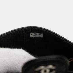 Pre Owned Chanel CC Quilted Caviar Flap Card Holder Wallet