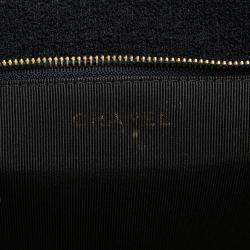Pre Owned Chanel Blue Quilted Terry Cloth Frame Bag