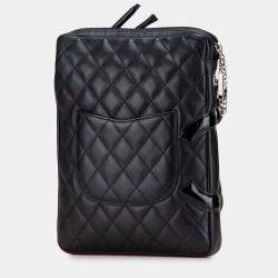 Pre Owned Chanel Black Lambskin Cambon Ligne Crossbody