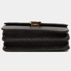 Pre Owned Chanel Black Paris-Cuba Square Quilted Caviar Thread Around Wallet On Chain