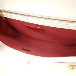 Pre Owned Chanel Chain  Caviar Skin White Shoulder Bag