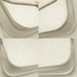 Pre Owned Chanel Chain  Caviar Skin White Shoulder Bag