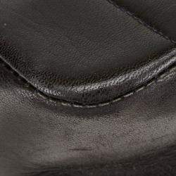 Pre Owned Chanel Matelasse Diana 22 Coco Mark Black Lambskin Shoulder Bag 