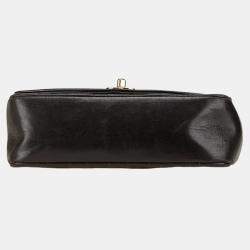 Pre Owned Chanel Matelasse Diana 22 Coco Mark Black Lambskin Shoulder Bag 