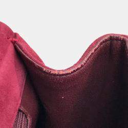 Pre Owned Chanel CC Coco Mark Deca Matelasse Bordeaux Suede 34 Double Chain Shoulder Bag