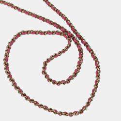 Pre Owned Chanel Matelasse Quilted Coco Mark Pink Caviar Skin Pochette Chain Shoulder Bag