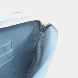 Pre Owned Chanel Half Coco Mark Matelasse Shoulder Bag In Grained Calfskin Leather  Blue