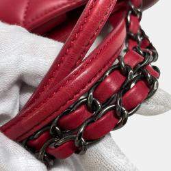 Pre Owned Chanel Handbag  Shoulder Bag  Cc  Coco Mark  Matelasse  Quilted  2-Way Chain  Tote Lambskin  Pink