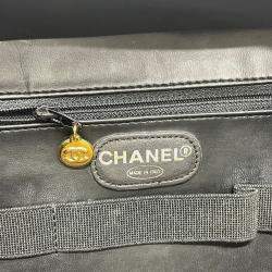 Pre Owned Chanel Coco Mark Vanity Bag  Deka Coco  2-Way Shoulder Bag/Handbag  Caviar Skin  Black