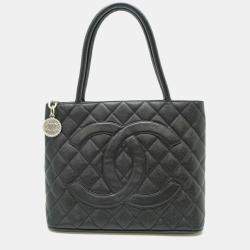 Pre Owned Chanel Reissue Tote Handbag Caviar Leather Black