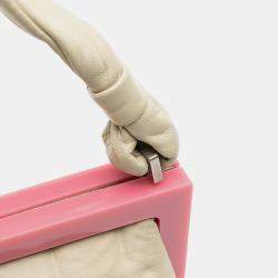 Pre Owned Chanel Cream Chocolate Bar Lambskin Frame Bag