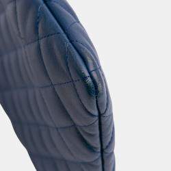 Pre Owned Chanel Blue Large Quilted Lambskin O Case Clutch