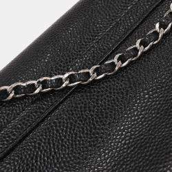 Pre Owned Chanel Black Calfskin Half-Moon WOC Wallet On Chain