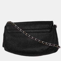 Pre Owned Chanel Black Calfskin Half-Moon WOC Wallet On Chain