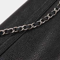 Pre Owned Chanel Black Calfskin Half-Moon WOC Wallet On Chain