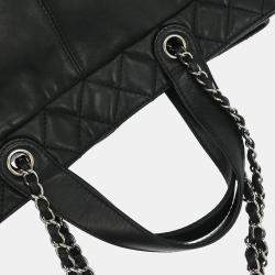 Pre Owned Chanel Black Calfskin Trianon Tote 2way Handbag