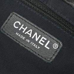 Pre Owned Chanel Black Calfskin Trianon Tote 2way Handbag