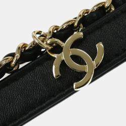 Pre Owned Chanel Black Lambskin Shoulder Bag