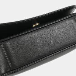 Pre Owned Chanel Black Lambskin Shoulder Bag