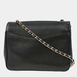 Pre Owned Chanel Black Lambskin Shoulder Bag